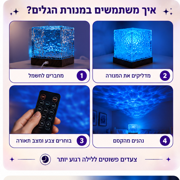 LunaWave™-מנורת הגלים שתהפוך את שעת השינה של הילד לרגע רגוע ונעים יותר